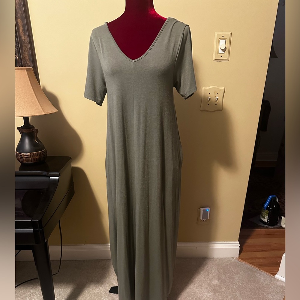 Maxi Dress, M, Olive green